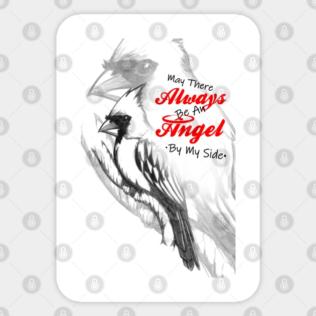 Cardinal - May There Always Be An Angel By My Side Sticker by Xonaar Illustrations